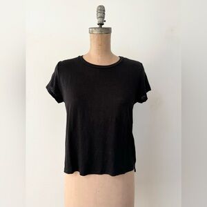 VINCE by graham & spencer black casey boxy linen tee MEDIUM